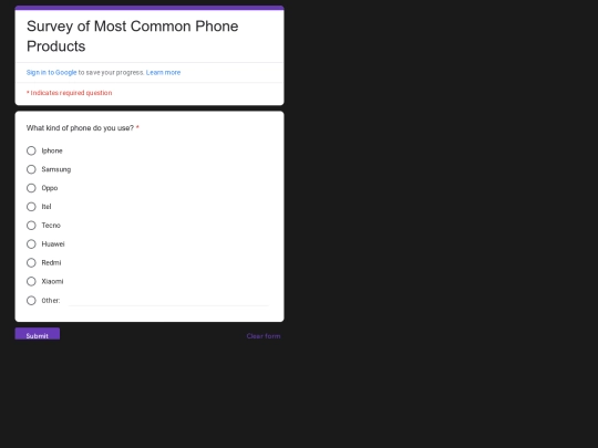 survey screenshot