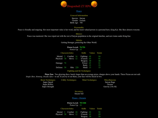 Characters/Online/Peaco screenshot