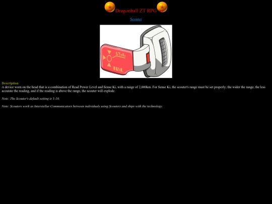 Equipment/scouter screenshot
