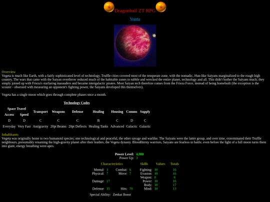Planets/vegeta screenshot