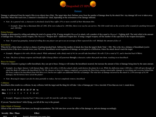 Rules/damage screenshot