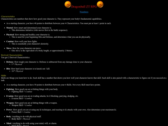 Rules/numbers screenshot