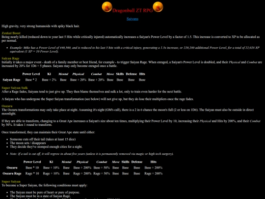 Rules/saiyans screenshot