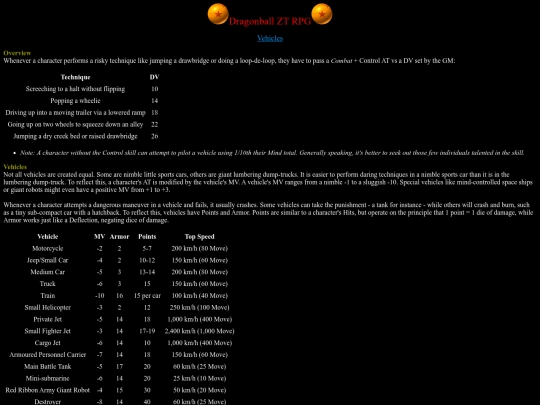 Rules/vehicles screenshot