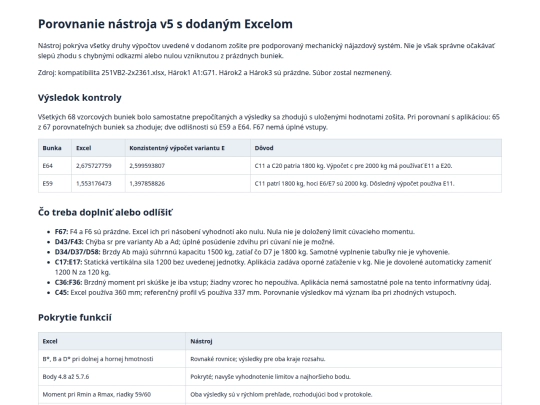 Brzdy /Porovnanie_s_Excelom screenshot