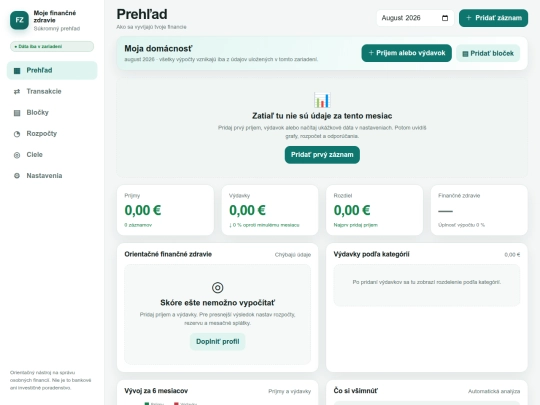 Financie screenshot