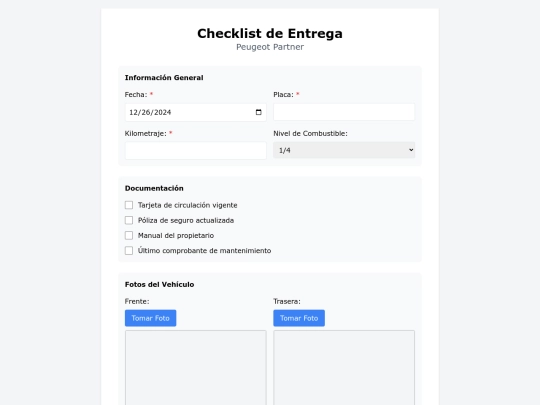 checklist camioneta screenshot
