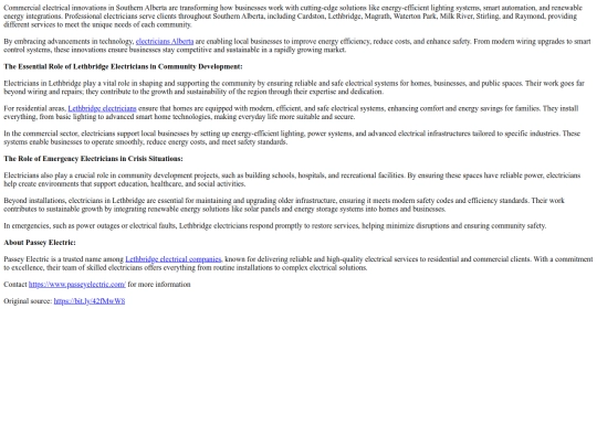 CommercialElectricalInnovationsinSouthernAlbertaASpotlightonSmartSolutions screenshot