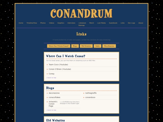 links screenshot