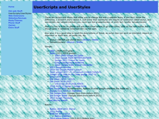 oldwebstuff/userscriptsandstyles screenshot