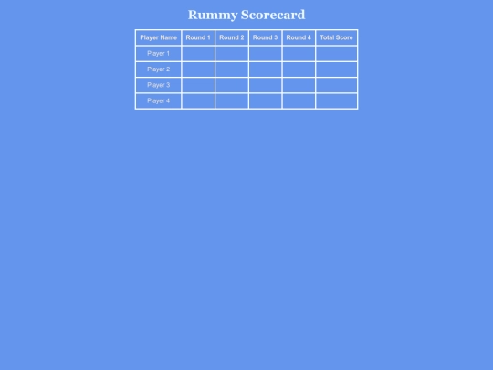 Web Design/Scorecard Assignment/rummy screenshot