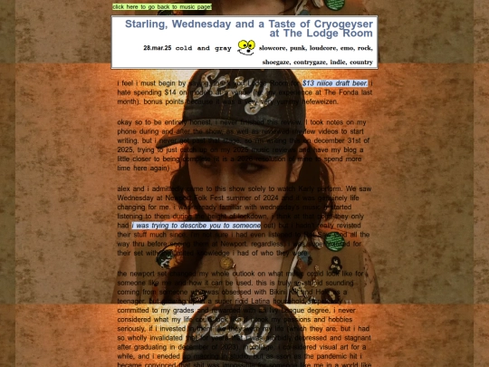 musicreviews/musicblog/starlingwednesdaycryogeyser screenshot