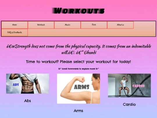 workouts screenshot