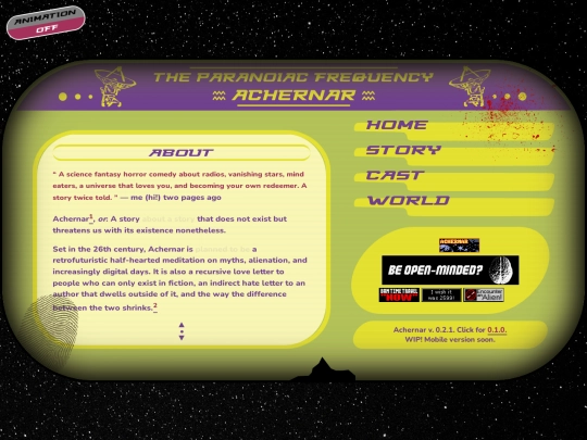 synchronicity/achernar/about screenshot