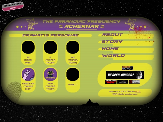 synchronicity/achernar/cast screenshot