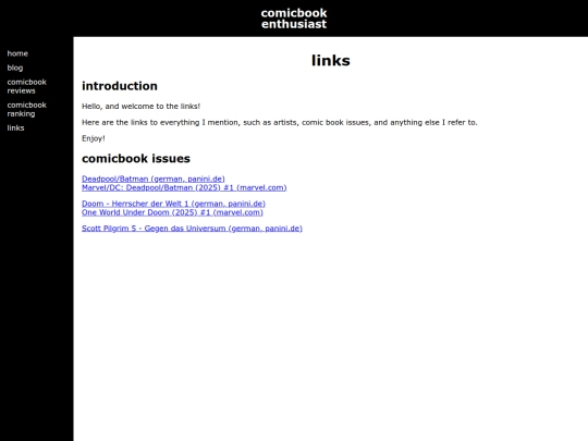 links screenshot