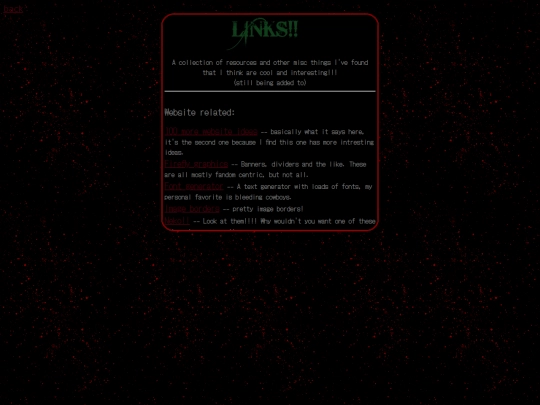 Links screenshot