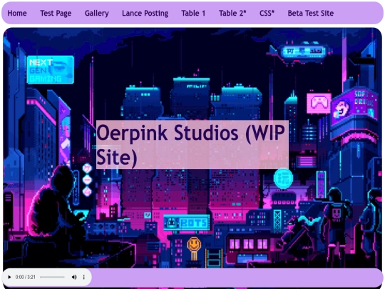 Testsite screenshot