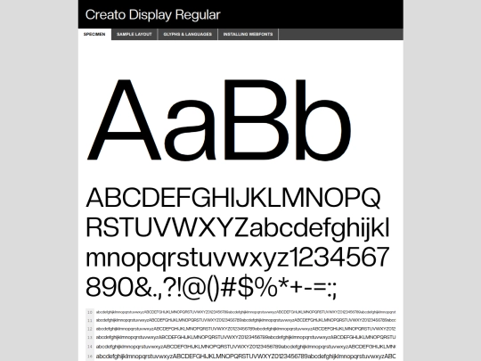 fonts/CreatoDisplay/creatodisplay-regular-demo screenshot