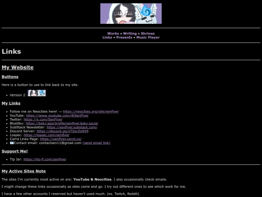 links screenshot