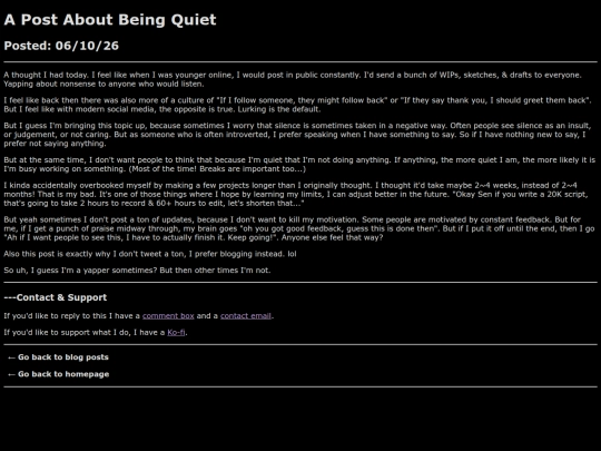 p/2026/being-quiet screenshot