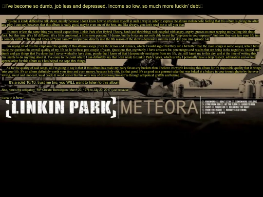 Muzix Talk related stuff/LinkedInPark/holyfuckitsameteorawatchout screenshot