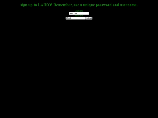 signup screenshot
