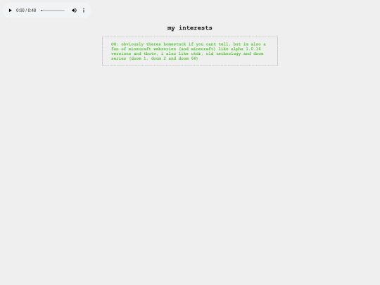 pages/interests screenshot