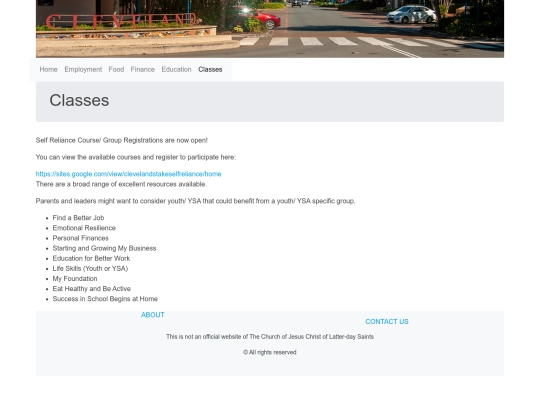 classes screenshot