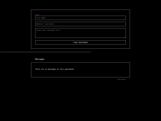 guestbook screenshot