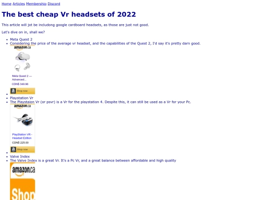 Articles/Cheapvr2022 screenshot