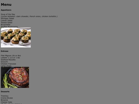 menu screenshot