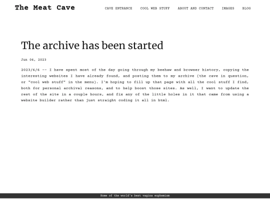 blog/the-archive-has-been-started screenshot