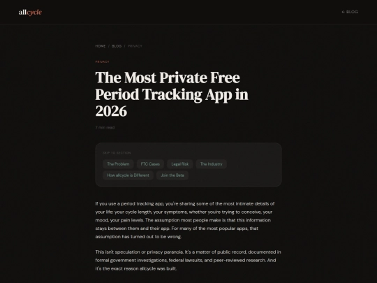 allcycle/blog/private-free-period-tracking-app screenshot