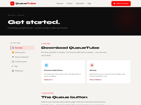 queuetube/quickstart screenshot