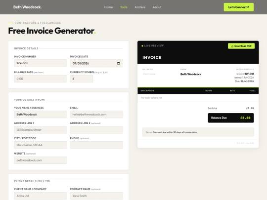 tools/free-invoice-generator screenshot