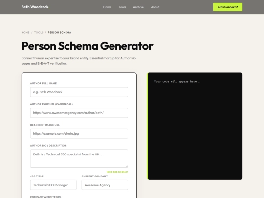 tools/person-schema-generator screenshot