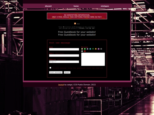 guestbook screenshot