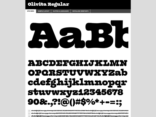 fonts/olivita_regular3-demo screenshot