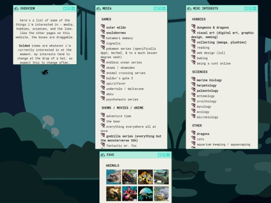 interests screenshot