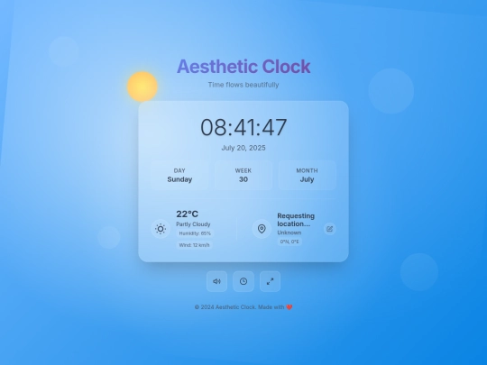 Aesthethic clock screenshot