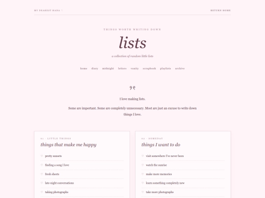lists screenshot