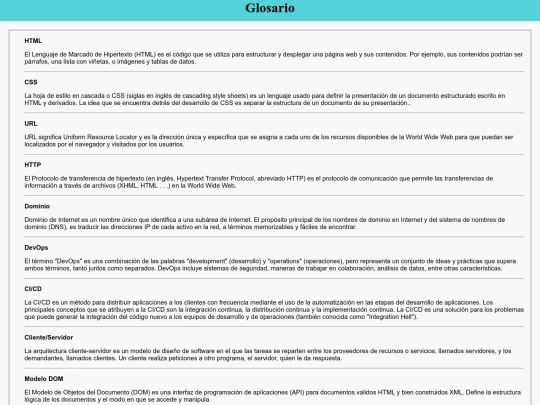 glosario/glosario screenshot