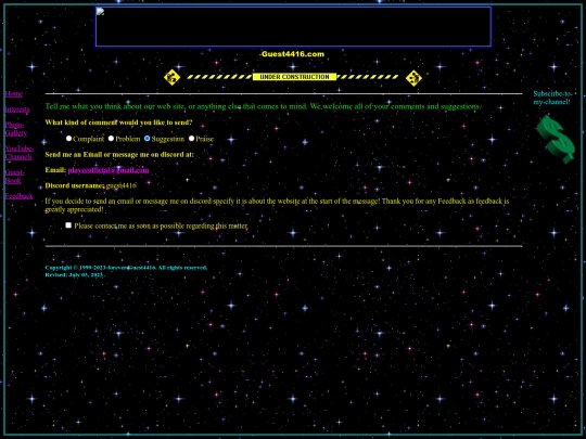 Feedback screenshot