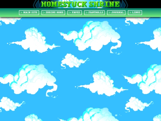 shrines/homestuck/menu screenshot