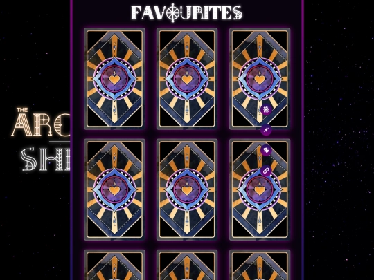 shrines/thearcana/faves screenshot