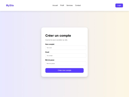 signup screenshot
