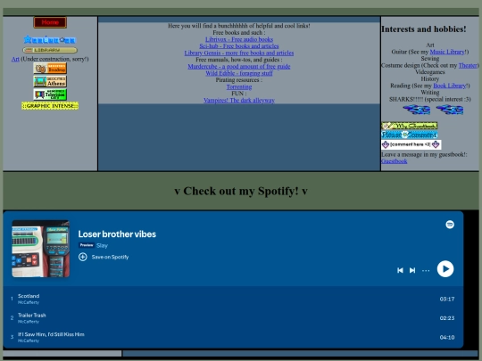 Pages/links screenshot