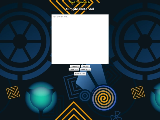 pages/webtools/notes/notepad screenshot