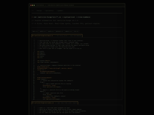 projects/canticle-forge/source screenshot